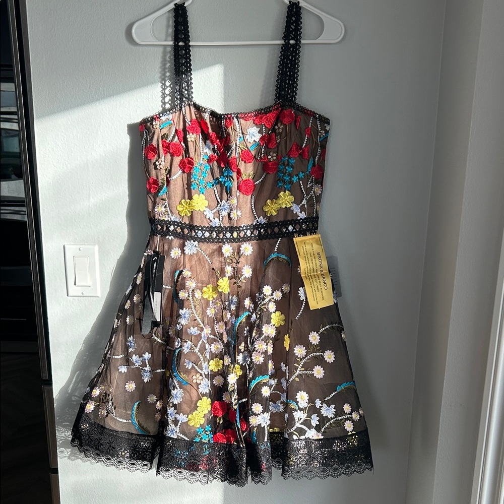 Bronx and Banco Multicolor Floral Lace Dress